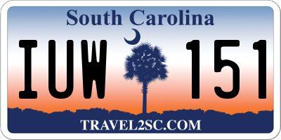 SC license plate IUW151