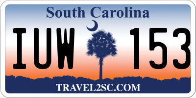 SC license plate IUW153