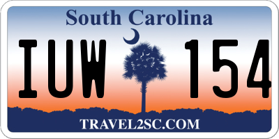 SC license plate IUW154