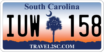 SC license plate IUW158