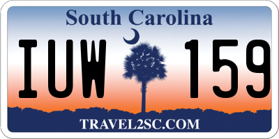 SC license plate IUW159