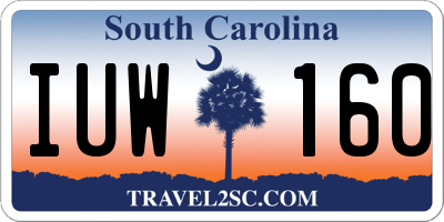 SC license plate IUW160