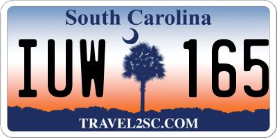 SC license plate IUW165