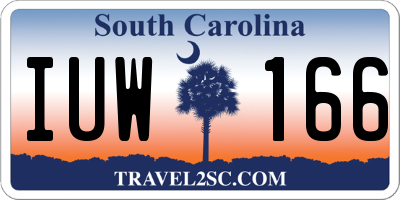 SC license plate IUW166