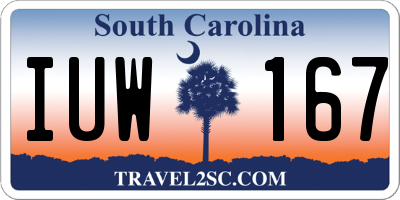 SC license plate IUW167
