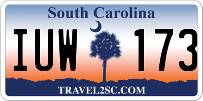 SC license plate IUW173