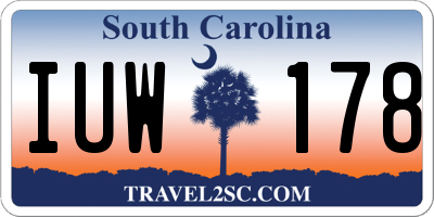SC license plate IUW178
