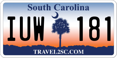 SC license plate IUW181