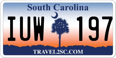 SC license plate IUW197