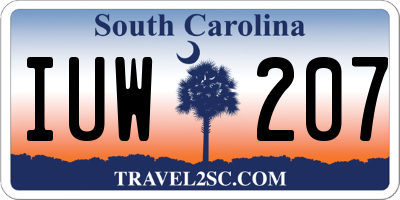 SC license plate IUW207