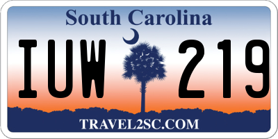 SC license plate IUW219