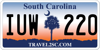 SC license plate IUW220