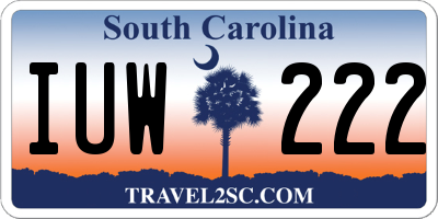 SC license plate IUW222