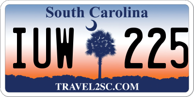 SC license plate IUW225