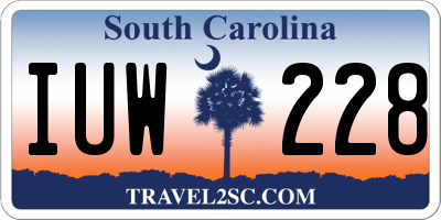 SC license plate IUW228