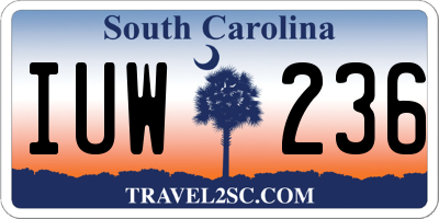 SC license plate IUW236