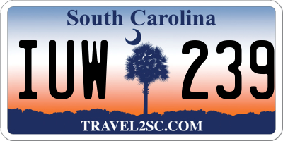 SC license plate IUW239