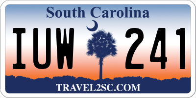 SC license plate IUW241
