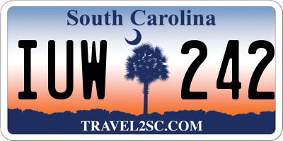 SC license plate IUW242