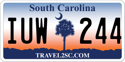 SC license plate IUW244