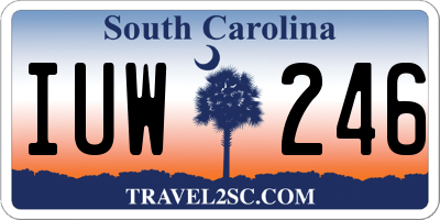 SC license plate IUW246