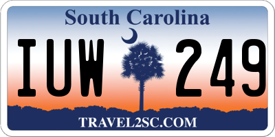 SC license plate IUW249