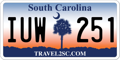SC license plate IUW251