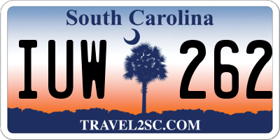 SC license plate IUW262