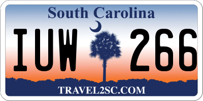 SC license plate IUW266
