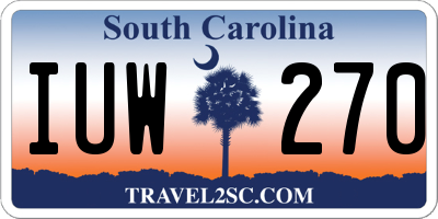 SC license plate IUW270