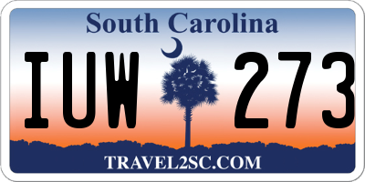 SC license plate IUW273