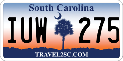 SC license plate IUW275