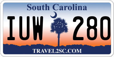 SC license plate IUW280