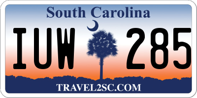 SC license plate IUW285