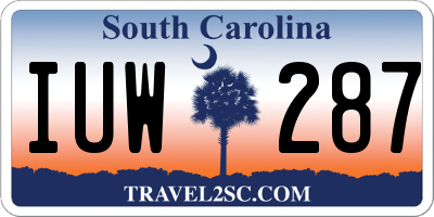 SC license plate IUW287
