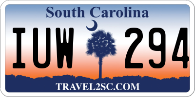 SC license plate IUW294
