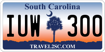 SC license plate IUW300