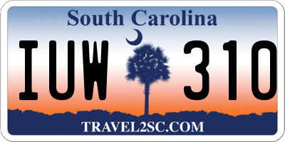 SC license plate IUW310