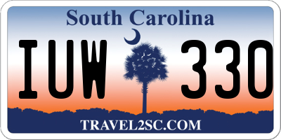 SC license plate IUW330