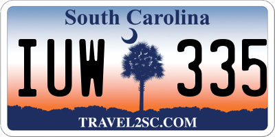 SC license plate IUW335