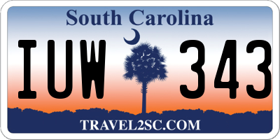 SC license plate IUW343