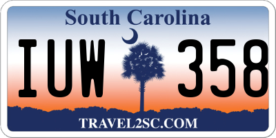 SC license plate IUW358