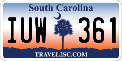 SC license plate IUW361