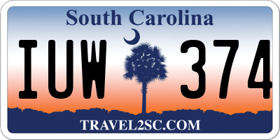 SC license plate IUW374