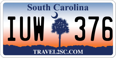 SC license plate IUW376