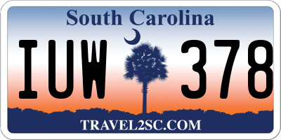 SC license plate IUW378