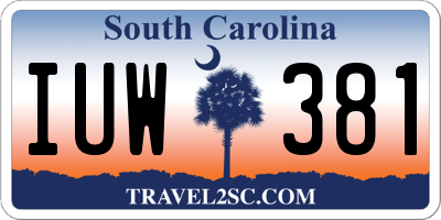 SC license plate IUW381