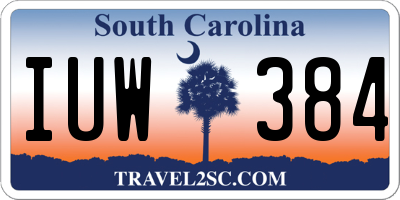 SC license plate IUW384