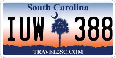 SC license plate IUW388