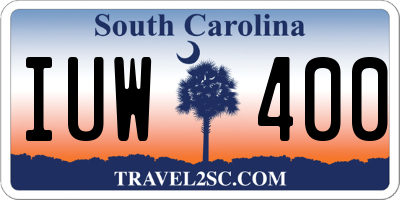 SC license plate IUW400